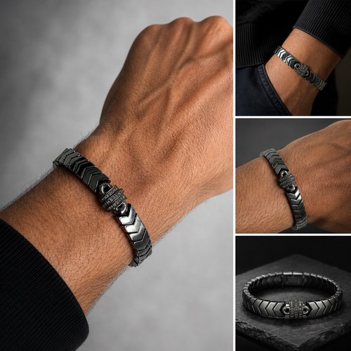 Bracciale uomo ematite 7 - bracciale,
