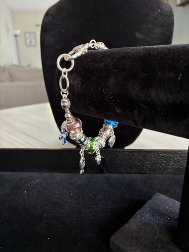 Bracciale charm europeo vetro - bracciale,