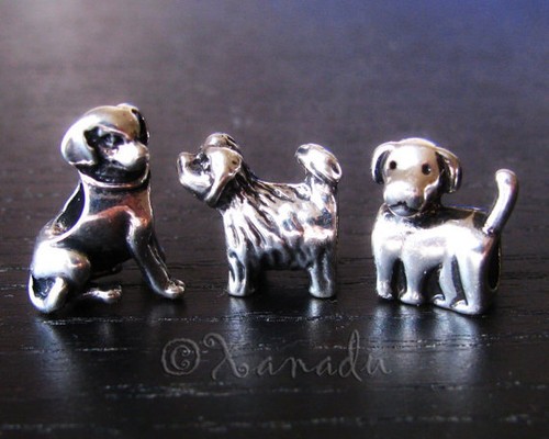 3pz perline charm cucciolo - charm,