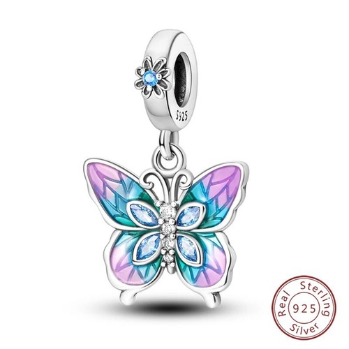 Charm farfalla viola zirconi