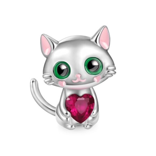 Ciondolo gatto argento con - gatto,