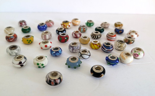 Lotto perle charm vetro - 40,