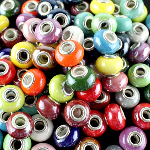 20x perline tonde argento - perline,