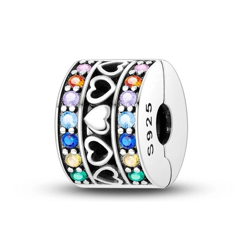 Charm clip zirconio colorato - clip,