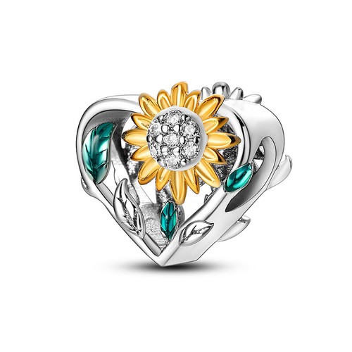 Ciondolo mula cuore - cuore, girasole